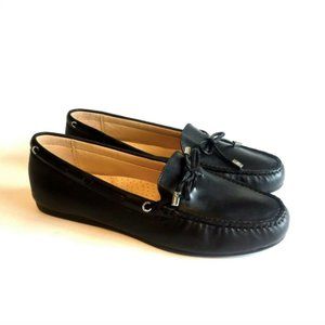 Michael Kors Black Leather Loafers Flats Sz 10